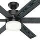 Hunter Fan 54 In Casual Matte Black Indoor Ceiling Fan With Light Kit And Remote