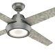 Hunter Fan 54 In Contemporary Matte Silver Ceiling Fan With Light Kit And Remote