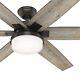 Hunter Fan 64 Inch Nobel Bronze Ceiling Fan With Light Kit And Remote, 6 Blades