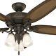 Hunter Traditional 54 Inch Ceiling Fan In Onyx Bengal With 3 Led Lights
