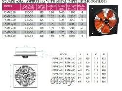 Industrial Commercial Square Frame Axial Extractor Fan, LOW NOISE and CONSUMPTION