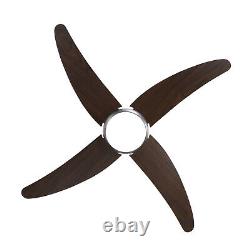 Industrial Wooden Blades Ceiling Fan With Light 3 Colour LED Lamp/Remote Control