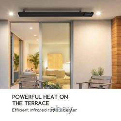 Infrared Heater Bar 2400W, Wall/Ceiling Mount, Remote Control, Black