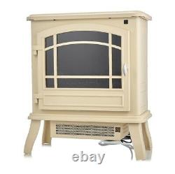 Infrared Quartz Electric Stove Heater Glass Front Door Thermostat Remote Control