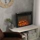 Inset/wall Electric Fireplace Fire Log Red Brick Effect Led Flame Heater &remote