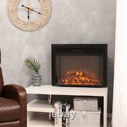 Inset/Wall Electric Fireplace Fire Log Red Brick Effect LED Flame Heater &Remote