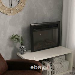 Inset/Wall Electric Fireplace Fire Log Red Brick Effect LED Flame Heater &Remote