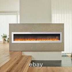 Inset/Wall Mounted LED Fireplace Biofire Bio Ethanol, Electric Fire with GLASS