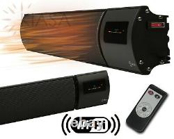 KIASA -1800W Infrared Radiant Heater Bar -WiFi -Remote-Timer -Wall/Ceiling -IP44