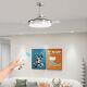 Kpuy 42 Led Ceiling Fan 3 Color Light 3 Invisible Blades Remote Control 6 Speed