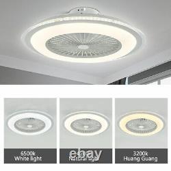 LED Ceiling Fan Light Dimmable Living Room Chandelier Lamp With Remote Control