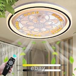 LED Ceiling Fan with Light Remote Control Dimmable for Livingroom Bedroom(round)