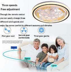 LED Ceiling Fan with Light Remote Control Dimmable for Livingroom Bedroom(round)