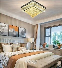 LED Chandelier Ceiling Light Lamp Genuine K9 Crystal Remote Control NEW