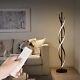 Led Dimmable Floor Lamp Remote Control Standing Lamp 30w Black Spiral Design