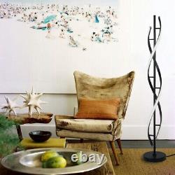 LED Dimmable Floor Lamp Remote Control Standing Lamp 30W Black Spiral Design