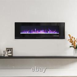 LED Fireplace Insert Wall Mounted Electric 50, 60, 72, Inch Inset Media Fire