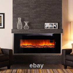 LED Flame Effect Lamp Wall Mounted Electric Fireplace Warmer with Remote Control