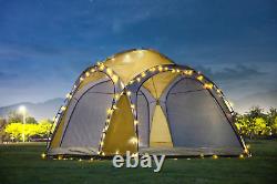 LED Garden Gazebo With Remote Control Lights Canopy Party Tent Water Resistant