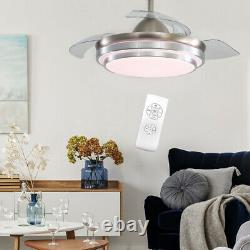 LED Light Ceiling Fan 3 Invisible Blades 3 Speed Chandelier with Remote Control UK