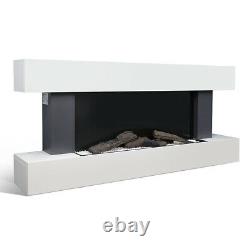Large Fireplace and Surround Wall Mounted Electric LED Fire Suite Modern Heater