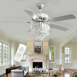 Luxury Ceiling Fan 52 5 Blades Fan With LED Light Chandelier Remote Control