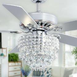 Luxury Ceiling Fan 52 5 Blades Fan With LED Light Chandelier Remote Control