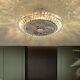 Luxury Crystal Shade Ceiling Fan Light Led Chandelier Lamp App Remote Control Uk