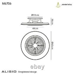 Mantra M6706 Alisio Single LED Flush With Fan Polished Chrome/Grey Finish