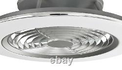 Mantra M6706 Alisio Single LED Flush With Fan Polished Chrome/Grey Finish
