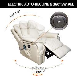 Manual Recliner Massage Sofa Chair Heating with Remote Control & Side Pocket Gift