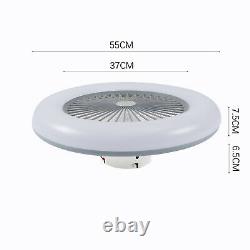 Metal Acrylic Ceiling Fan with Dimmable Light Remote Control 3 Speed Setting Grey