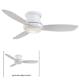 Minka Aire F518l-wh Concept Ii White 44 Ceiling Fan Withled Light Remote Control