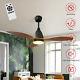 Modern 48'' Ceiling Fan With Led Light Remote Control Timer 5 Speed Black&wooden