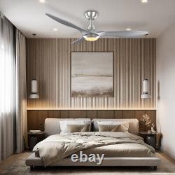 Modern 52 Remote Control Ceiling Fan With LED Light Adjustable Wind Speed Timer