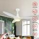 Modern 52 Inch Gloss White Ceiling Fan With Light Remote Control Timer 5 Speed