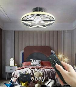 Modern 65W LED Ceiling Fan Light Dimmable Remote Control Timing Function 6 Speed