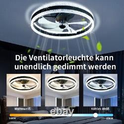 Modern Ceiling Fan LED Dimmable Remote Control Ceiling Light Living Room