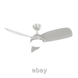 Modern Ceiling Fan with LED Light 42 Inch Silver Remote Control 6 Speed Setting