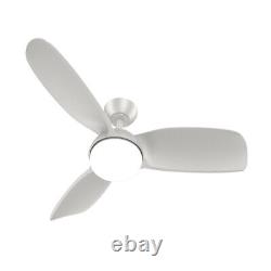 Modern Ceiling Fan with LED Light 42 Inch Silver Remote Control 6 Speed Setting
