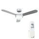 Modern Ceiling Fan With Light 42 Inch Silver Remote Control 3 Speed Setting Led