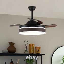 Modern Ceiling Fan with Light 42 Remote Control LED 3 Colour Changeable Lights