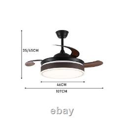 Modern Ceiling Fan with Light 42 Remote Control LED 3 Colour Changeable Lights