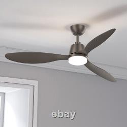 Modern Ceiling Fan with Light 52 Remote Control 6 Speed LED 3 Colour Lights