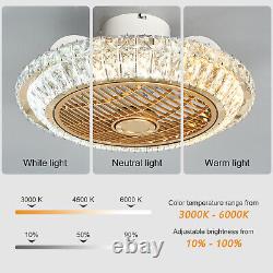 Modern Ceiling Fan with Light, K9crystal Ceiling Fan WithLED Light, remote Control