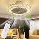 Modern Crystal Fan Light, Living Room Led Ceiling Light, With Remote Control