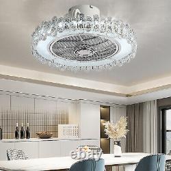 Modern Crystal Fan Light, Living Room LED Ceiling Light, With Remote Control
