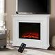 Modern Electric Fire Surround Complete Fireplace With Led Light & Remote Control