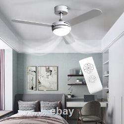 Modern LED Ceiling Fan with Light Remote Control Blades Reversible Motor Kitchen