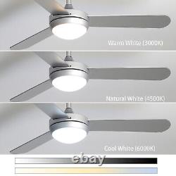 Modern LED Ceiling Fan with Light Remote Control Blades Reversible Motor Kitchen
